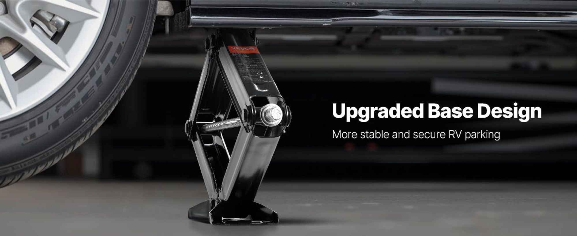 VEVOR 5000 lbs Wohnmobil Scherenstützen, 4-23,4 Zoll Wohnmobil Stabilizer Leveling Scherenstützen, Set aus 2, Schwerlast-Stabilisator mit Kurbelgriff, Steckdose und Wasserwaagen, Nicht leicht verbogen oder verformt, 9000 lbs, 4 Stück-b