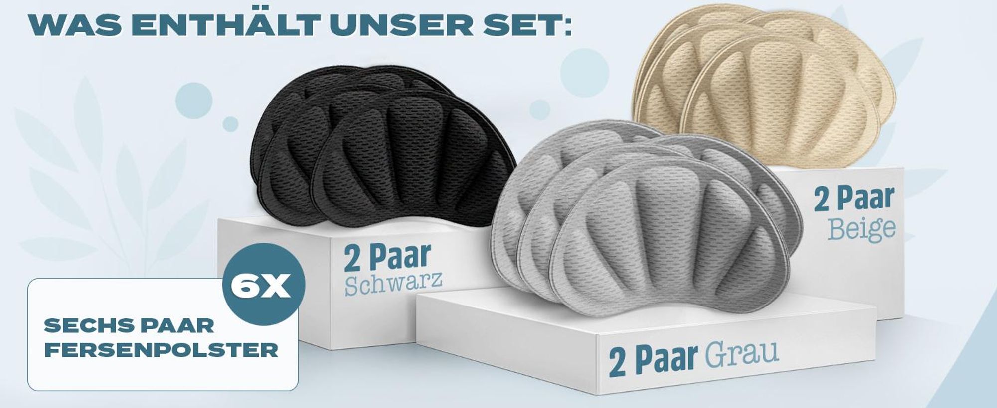 EDELFELD – Unsichtbare Fersenpolster gegen Rutschen & Blasen [6 Paar] – Atmungsaktiver Fersenschutz aus Memory Foam – Schuheinlagen als Fersenhalter
