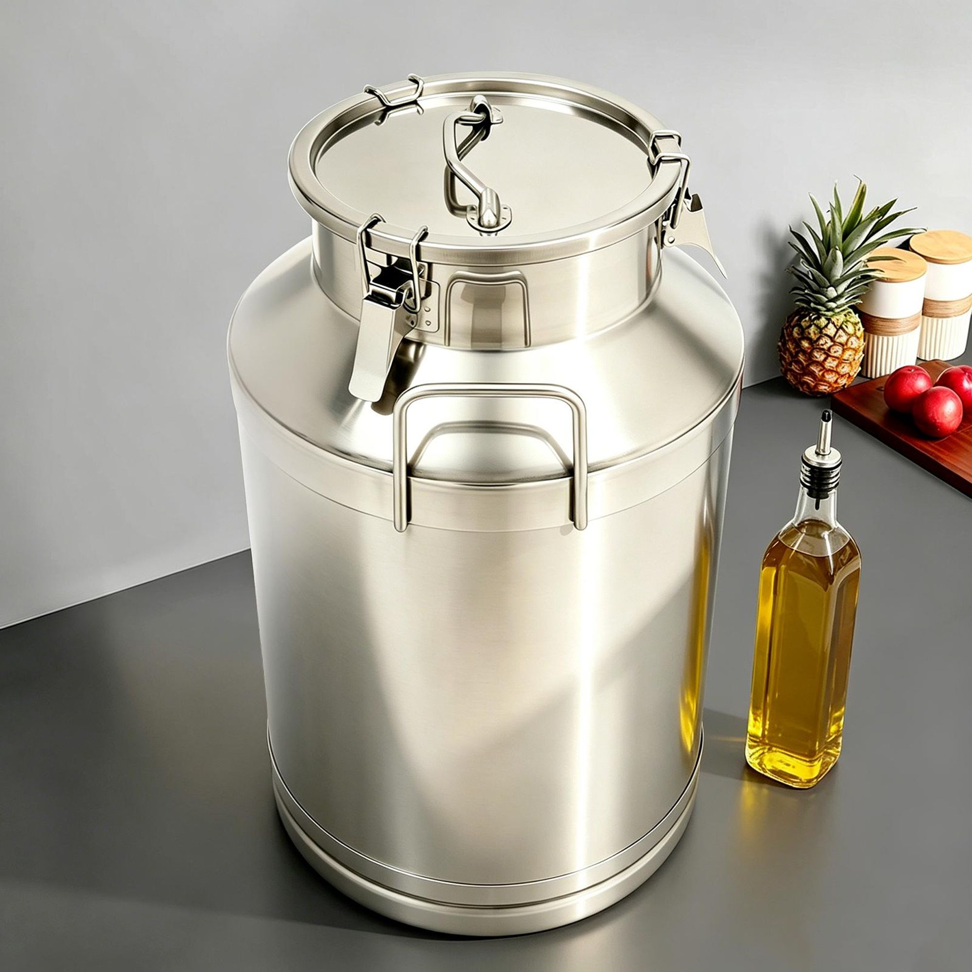 201 Edelstahl-Milchkanne, 60L/15,85 Gal Milch dose, versiegelter Eimer für Kantinen, Frühstücks läden