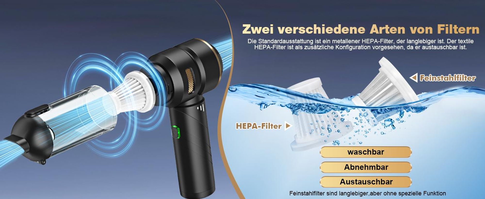 Handstaubsauger Akku 4-in-1,Auto Staubsauger ,25000PA Handstaubsauger Kabellos,3-Gang Bürstenlos staubsauger für Auto,PC,Sofa,Haus& Tierhaar Reinigung