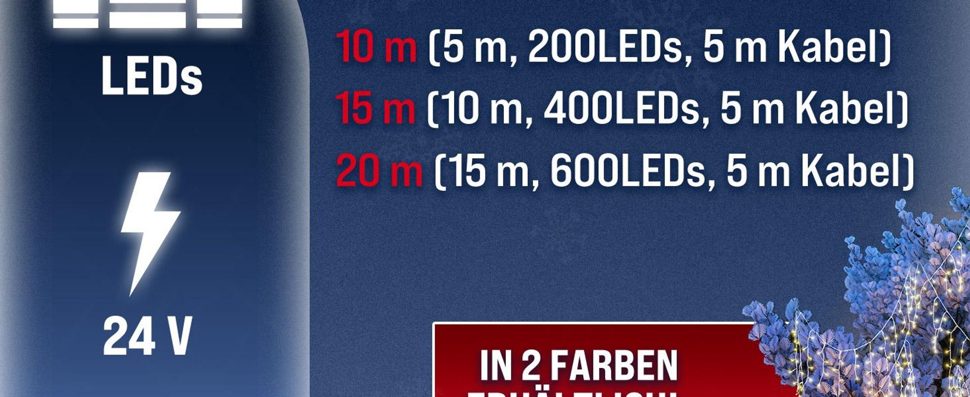 MONZANA® Eisregen Lichterkette Außen 400 LED Warmweiß