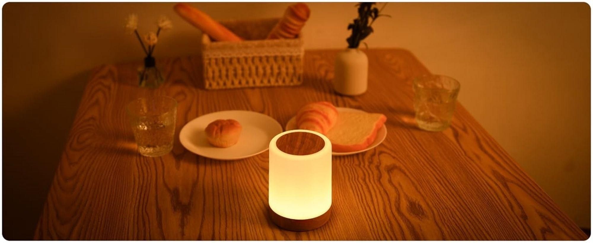 LED Kabellos Nachttischlampe,Touch dynamisch Dimmbar,7 Farbwechsel 3 Modi USB Aufladbar,Nachtlicht,Camping tischlampe,Timer-Tischlampe,Umgebungslicht