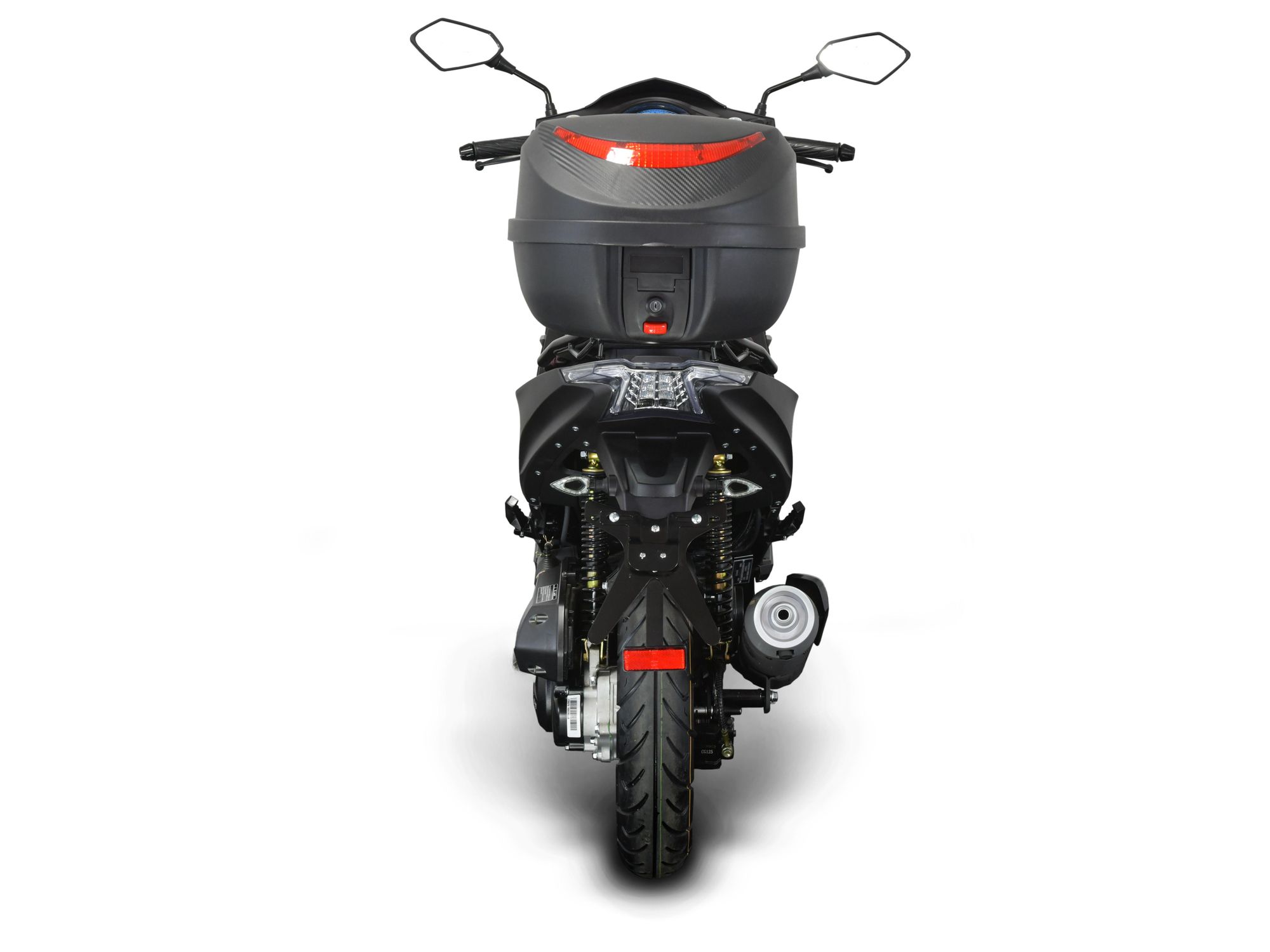 Motorroller Striker 50ccm 45 km/h Euro 5,LED, mit Top Case - mattschwarz GT Union