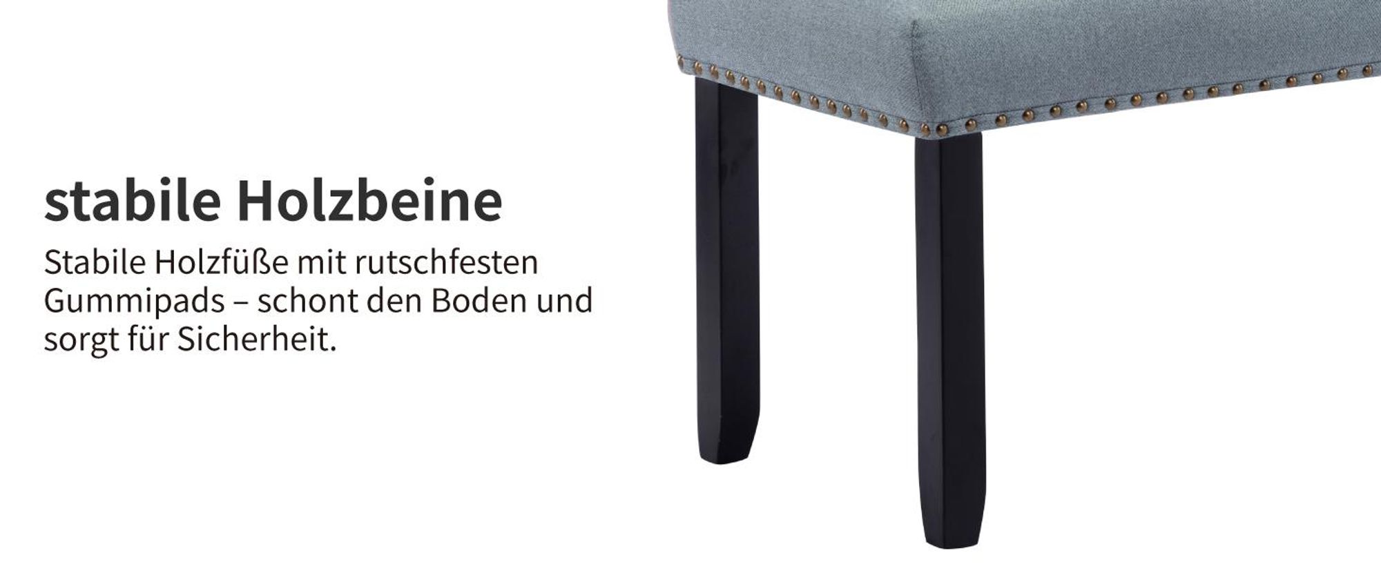 Duhome Sitzbank Flur, Gepolstert Polsterbank mit Leinenbezug Schminkbank Bettbank Fußhocker mit Holzbeine für Esszimmer Wohnzimmer, Grün-Grau