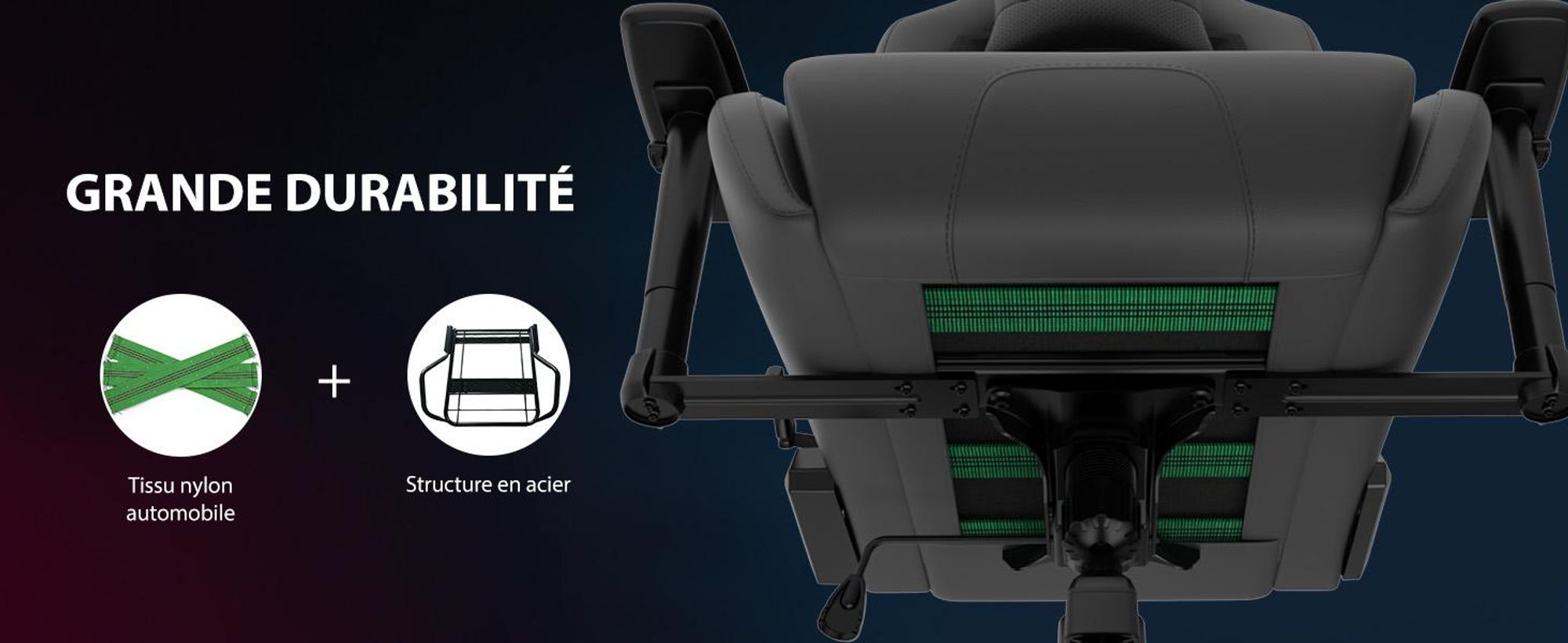 Fauteuil gaming SENSE7 Sentinel noir et gris - Fauteuil de bureau ergonomique, supportant jusqu'à 150 kg, accoudoirs 3D, fonction bascule, fauteuil de direction, fauteuil pour PC