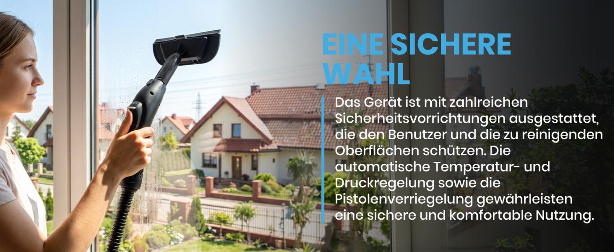 MalTec Dampfreininger HDS6000W-PRO mit Zubehör Dampfmop Mehrzweck Dampf-Sterilisierung Fensterputzer 2000W Weiss