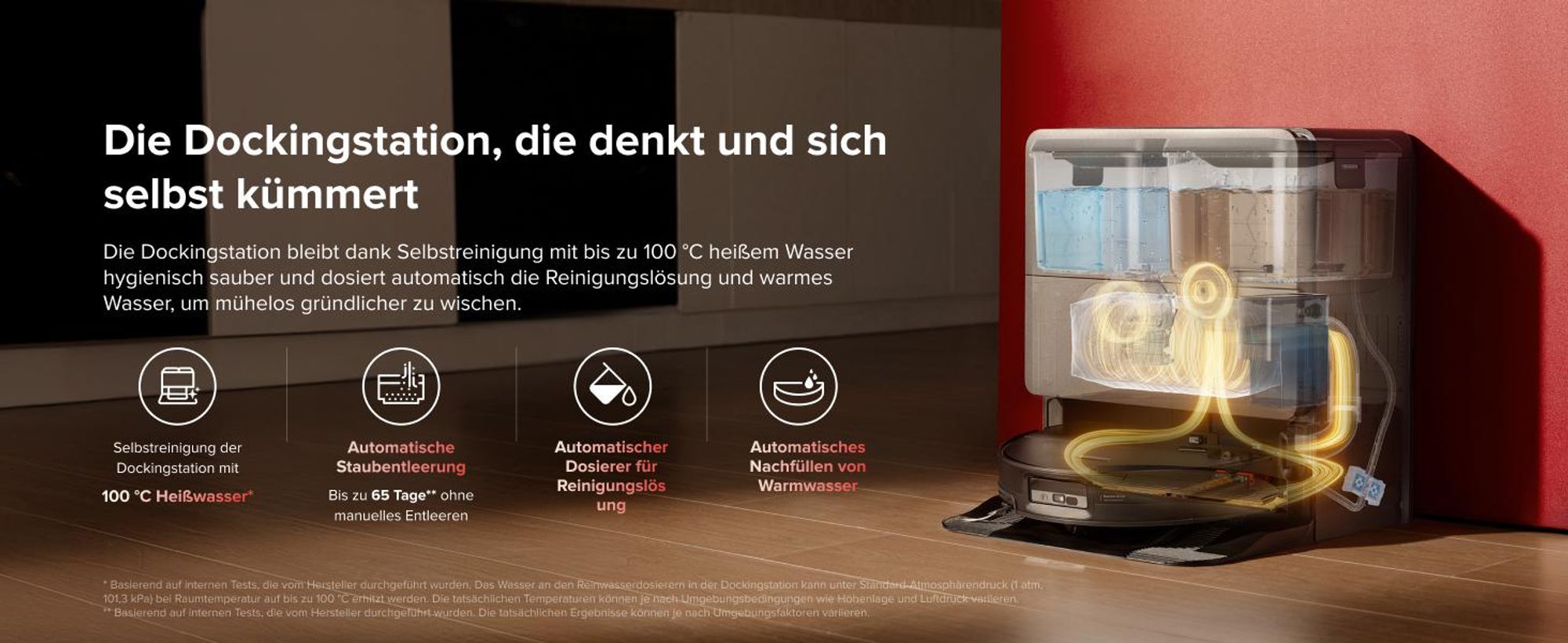 Roborock Saros 20 Sonic Staubsauger Roboter, 36.000 Pa Saugroboter mit Wischfunktion, Dual Anti-Tangle System, 7,98cm Ultra-Slim Design (Schwarz)