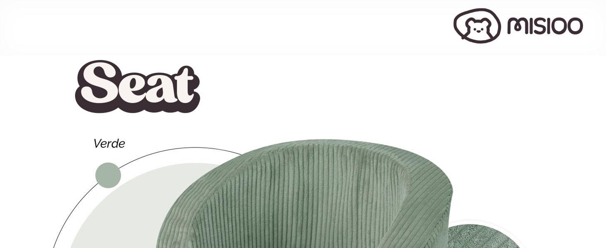 MISIOO Poltrona per bambini da 1 anno - Poltrona Premium in velluto a coste per bambini - Stabile e morbida - Imbottita ergonomicamente - 40x53x36 cm