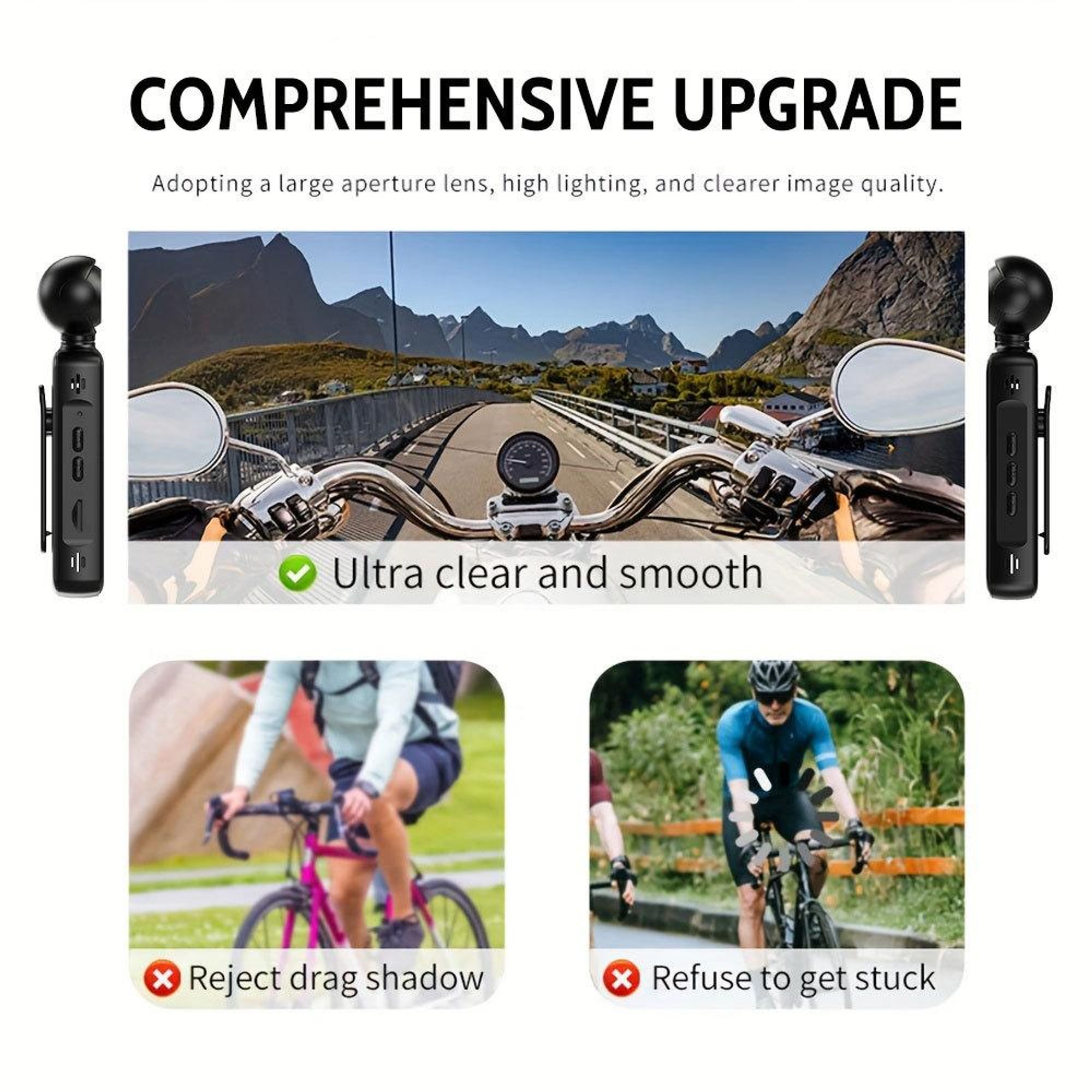 1080p-HD-Actionkamera handgeführte und aufsteckbare kompakte tragbare Taschenkamera mit Nachtsichtfunktion und Bildstabilisierung für Outdoor-Sport