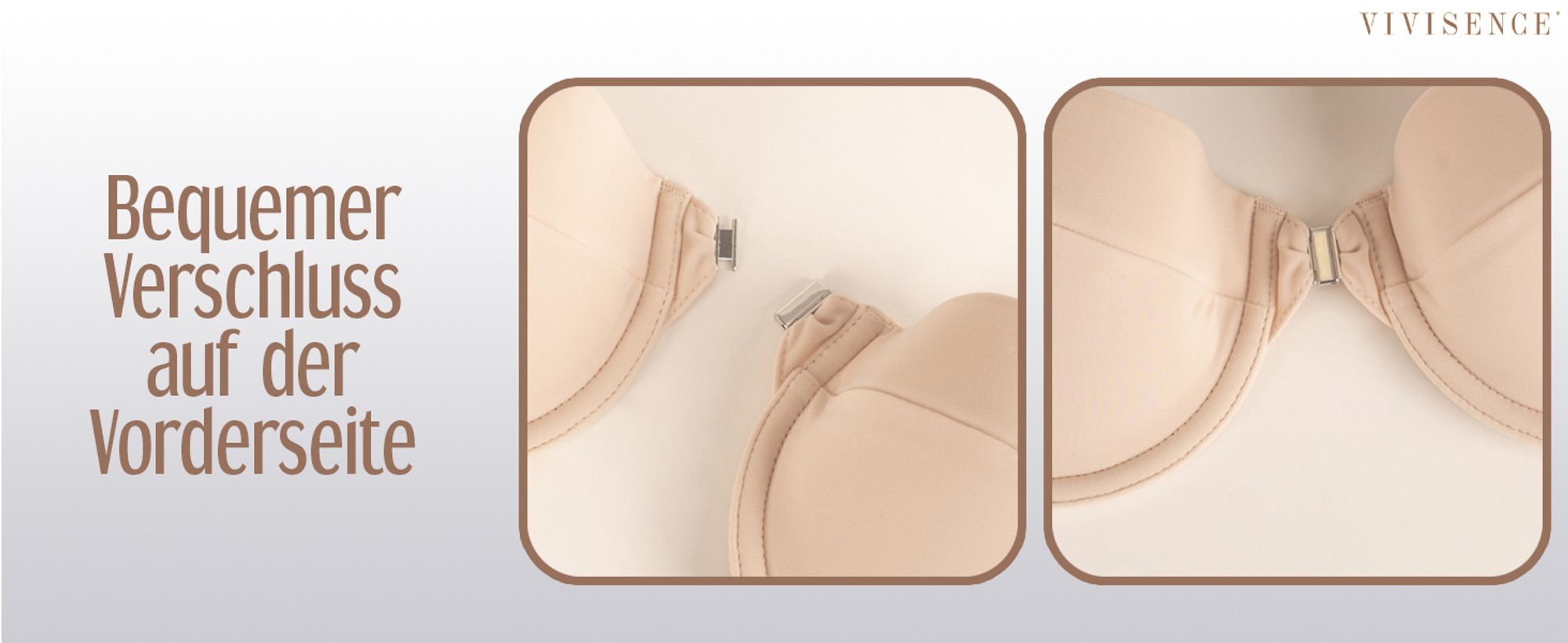 Vivisence Damen Super Push Up BH 75D - Maximizer BH mit Mikrofaserstoff und Doppelter Füllung Ultra push up bh mit bügel Rückenverschluß - Beige