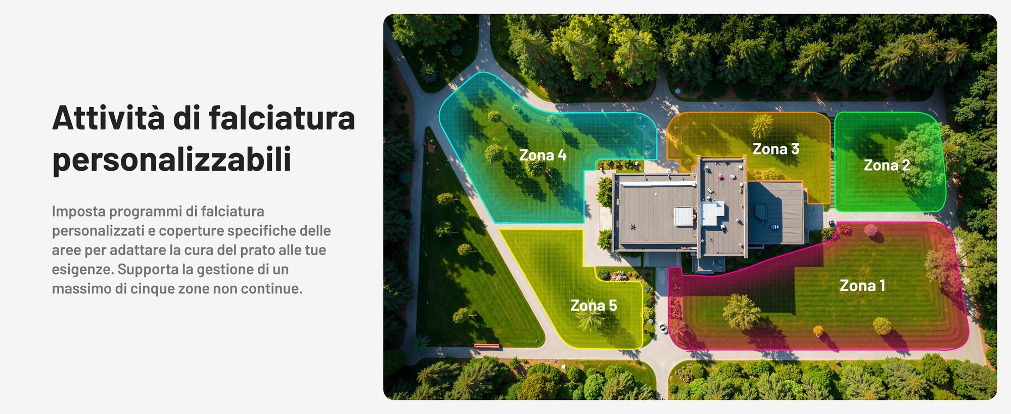 Robot tosaerba Mammotion YUKA Mini 2 800 con garage, senza filo, fino a 800 m², DropMow, mappatura auto, taglio bordi, 4G-Modul, APP