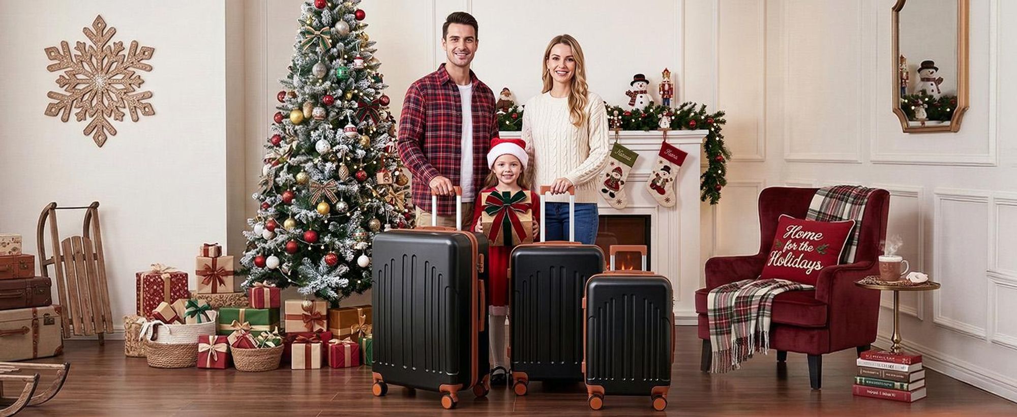 FCH 3tlg. Hartschalenkoffer Trolley Reisekoffer M/L/XL 360° Rollen Schwarz