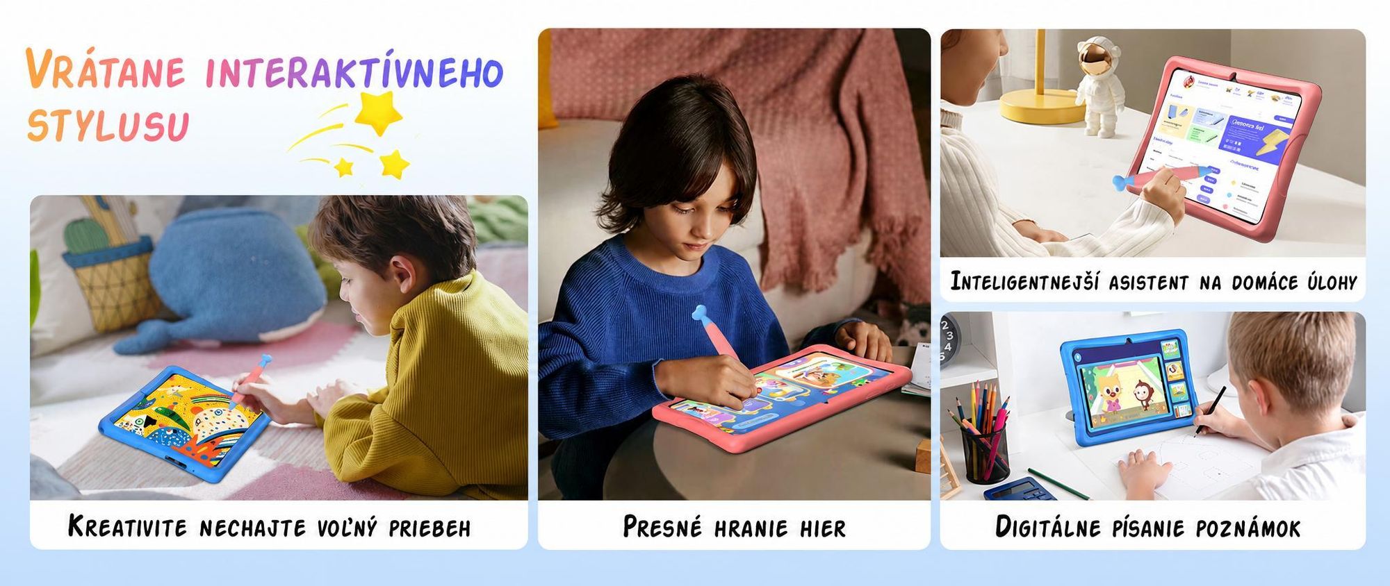 Tabwee K10 Kids 10.1" Blau Tablet, Google Kids Space, 4GB RAM+64GB ROM, Android 15 WiFi Tablet für Kind mit Kindgerechte Hülle und Stift, 5000mAh
