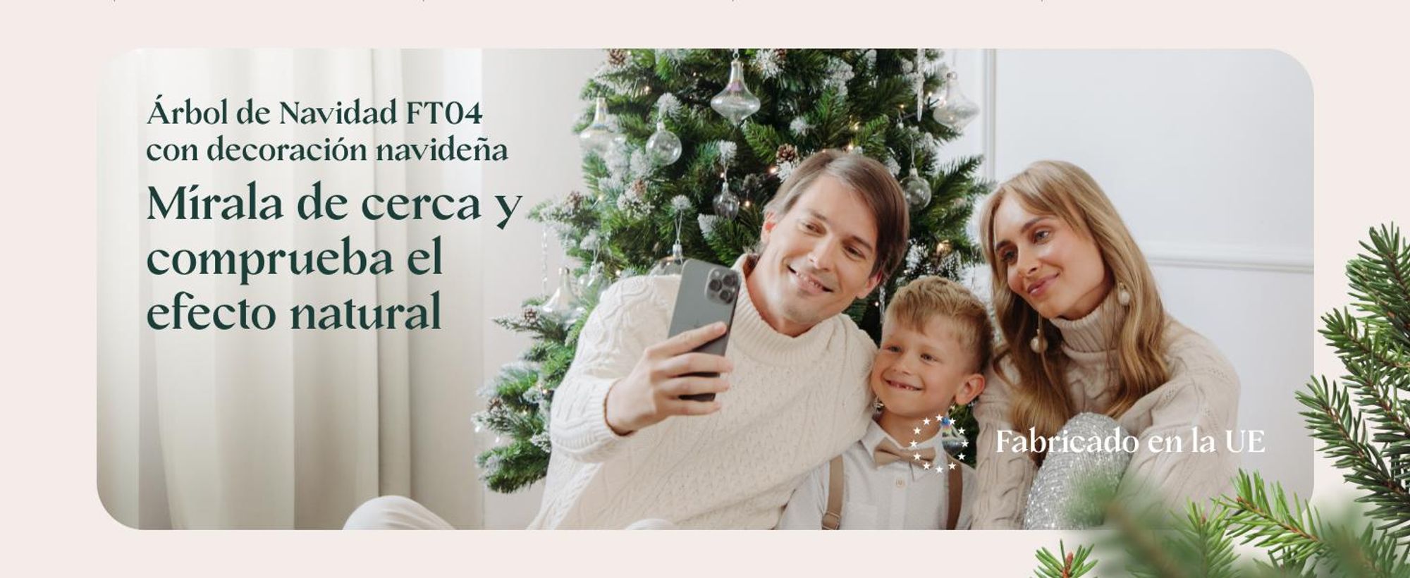 FairyTrees árbol de Navidad Artificial 180cm Pino con el Soporte de Madera | árbol Artificial Blanco nevado| Fabricado en EU