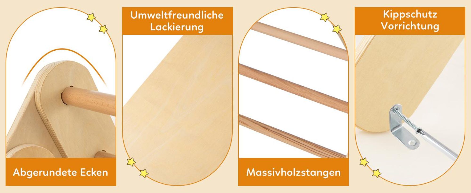 COSTWAY 4 in 1 Kletterdreieck & Kletterbogen & Leiter & Rutsche, Klettergerüst mit doppelseitigen Rampe, Sprossendreieck zum Klettern, Rutschen und Wippen, für Kleinkinder ab 1 Jahre