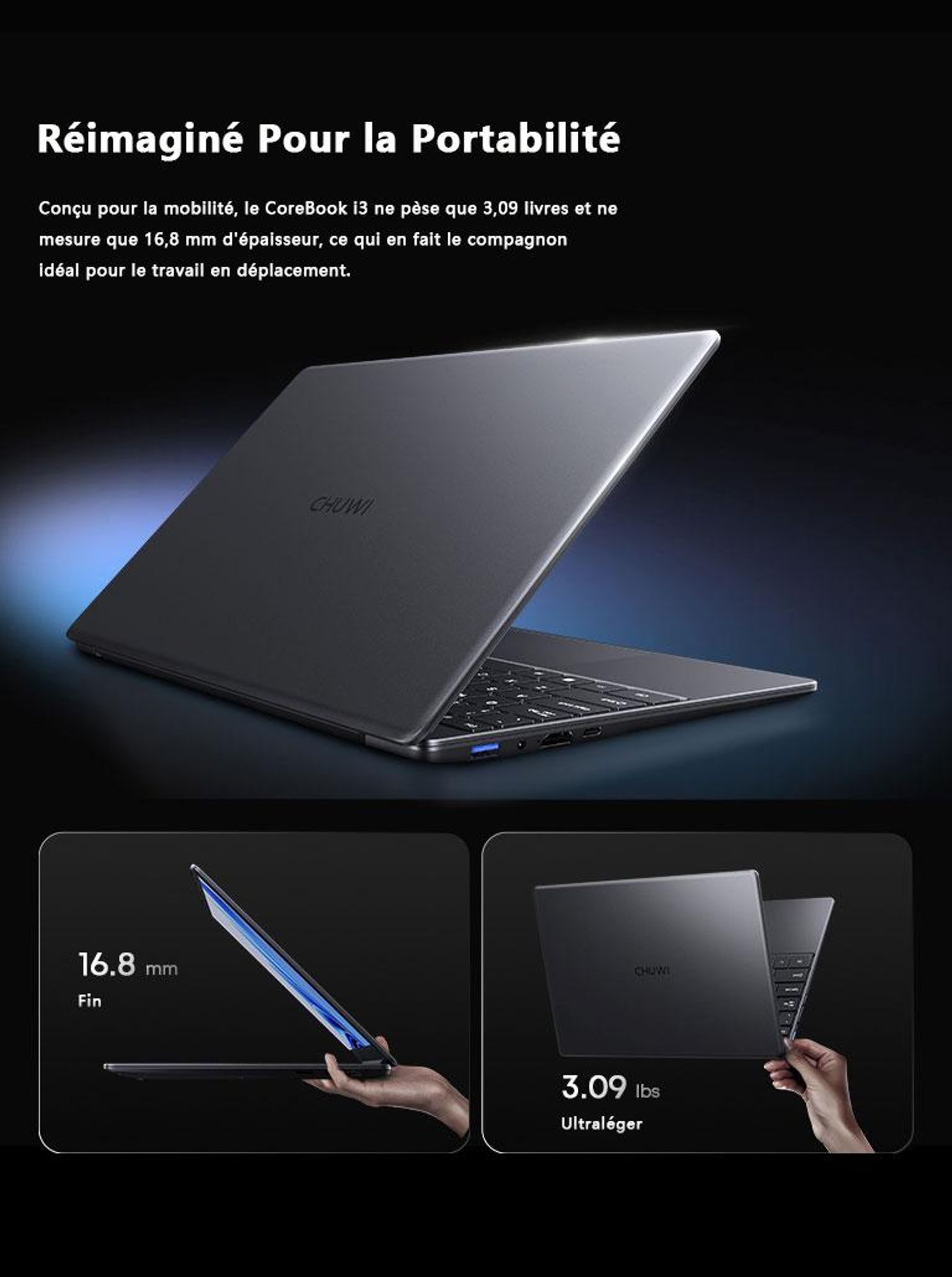 CHUWI Laptop Chuwi Laptop CoreBook-K1 i3-10100Y/14" FHD IPS/8GB/SSD 256GB/BT/Win 11