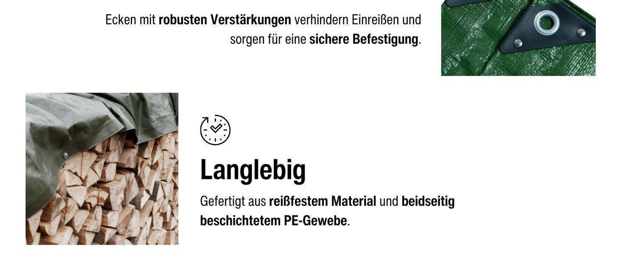 horizont Universal Abdeckplane | 8x10 m | 260 g/m² – wasserdicht, UV-stabilisiert, mit Ösen, für Außenbereich