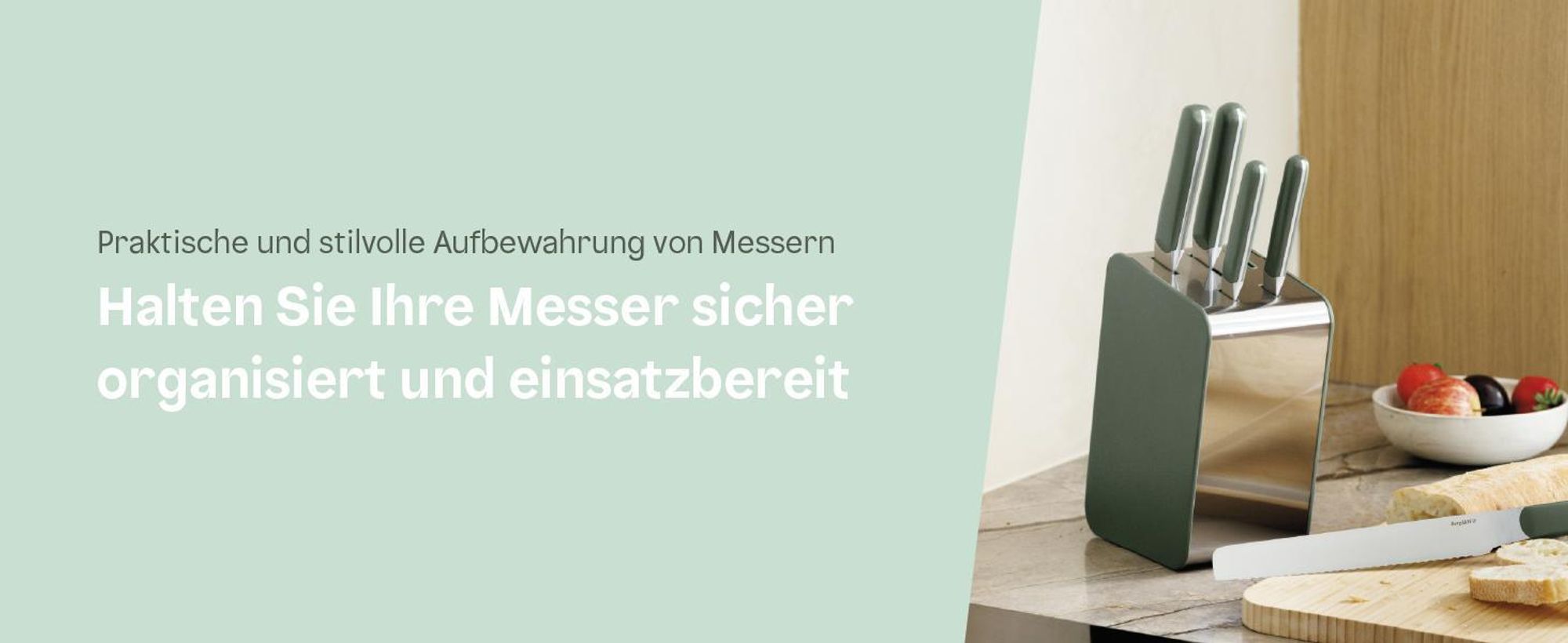 BergHOFF Home Elements Brotmesser 21 cm, Wellenschliff, Edelstahlklinge, für Brot Kuchen Melone, Khaki