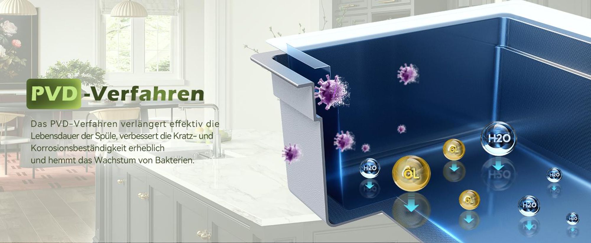 Hochwertige Edelstahlspüle