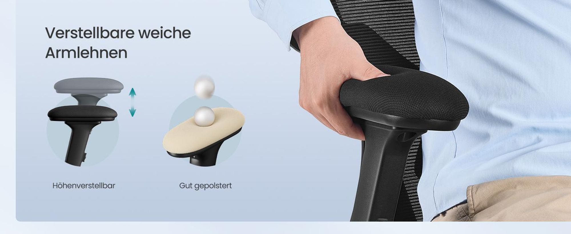 SONGMICS Bürostuhl ergonomisch, Schreibtischstuhl, Computerstuhl, verstellbare Lenden- und Kopfstütze
