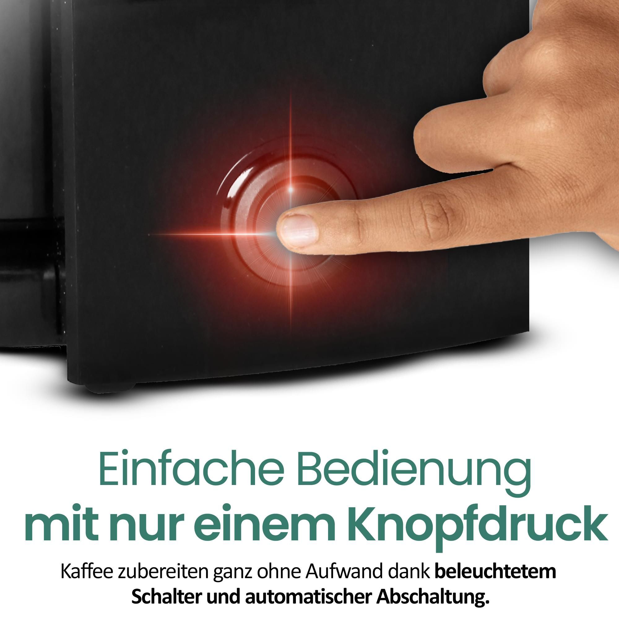 Emerio Kaffeemaschine mit doppelter Thermokanne – 1 L Filterkaffee – 8 Tassen – Tropf-Stopp-System – auch für Camping geeignet – CME-125050 - Schwarz