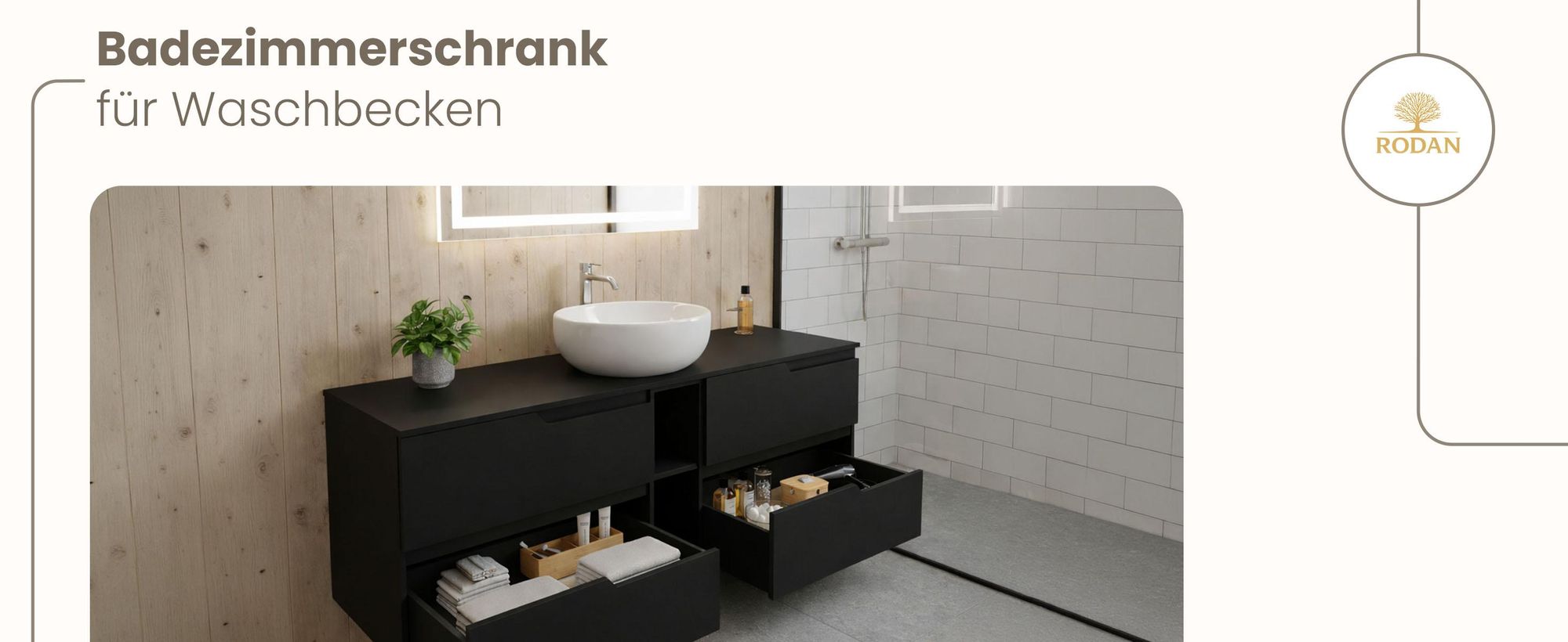 RODAN, Badmöbel, Badschrank, Badezimmermöbel, Badezimmer, MODERN, Waschbeckenunterschrank