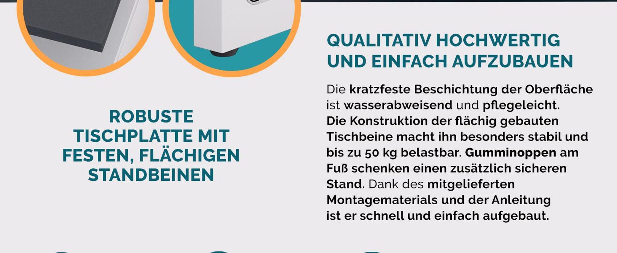 CASARIA Couchtisch mit Stauraum Weiß Anthrazit