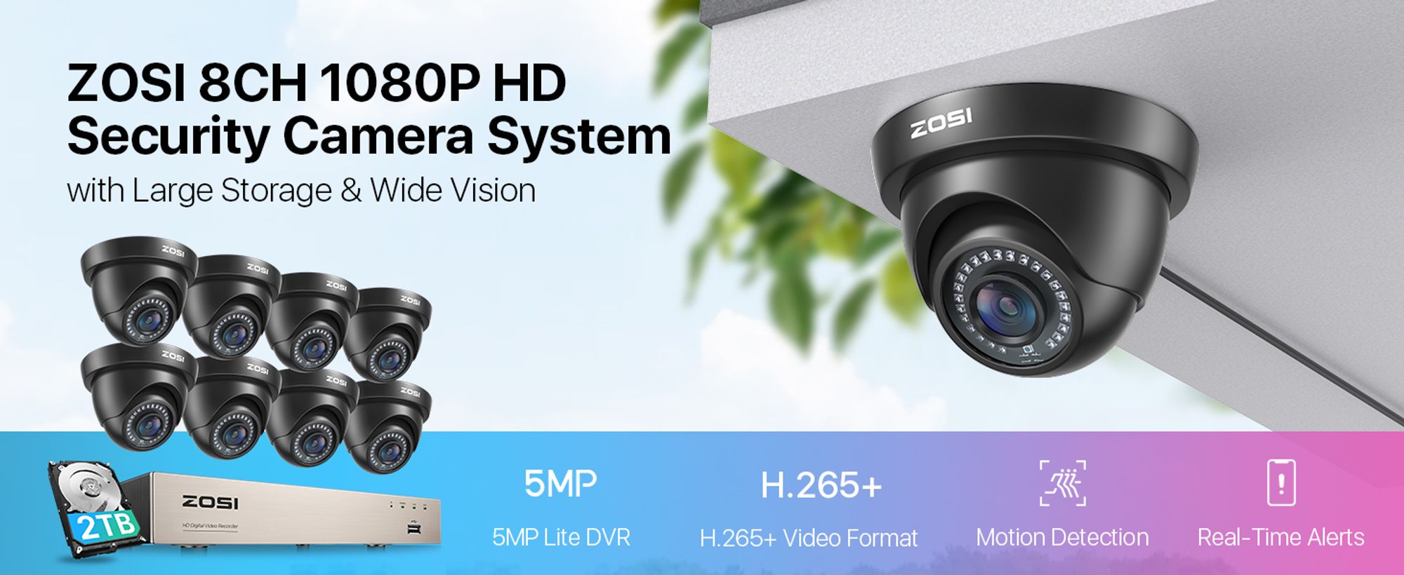 ZOSI 2MP Überwachungskamera Set