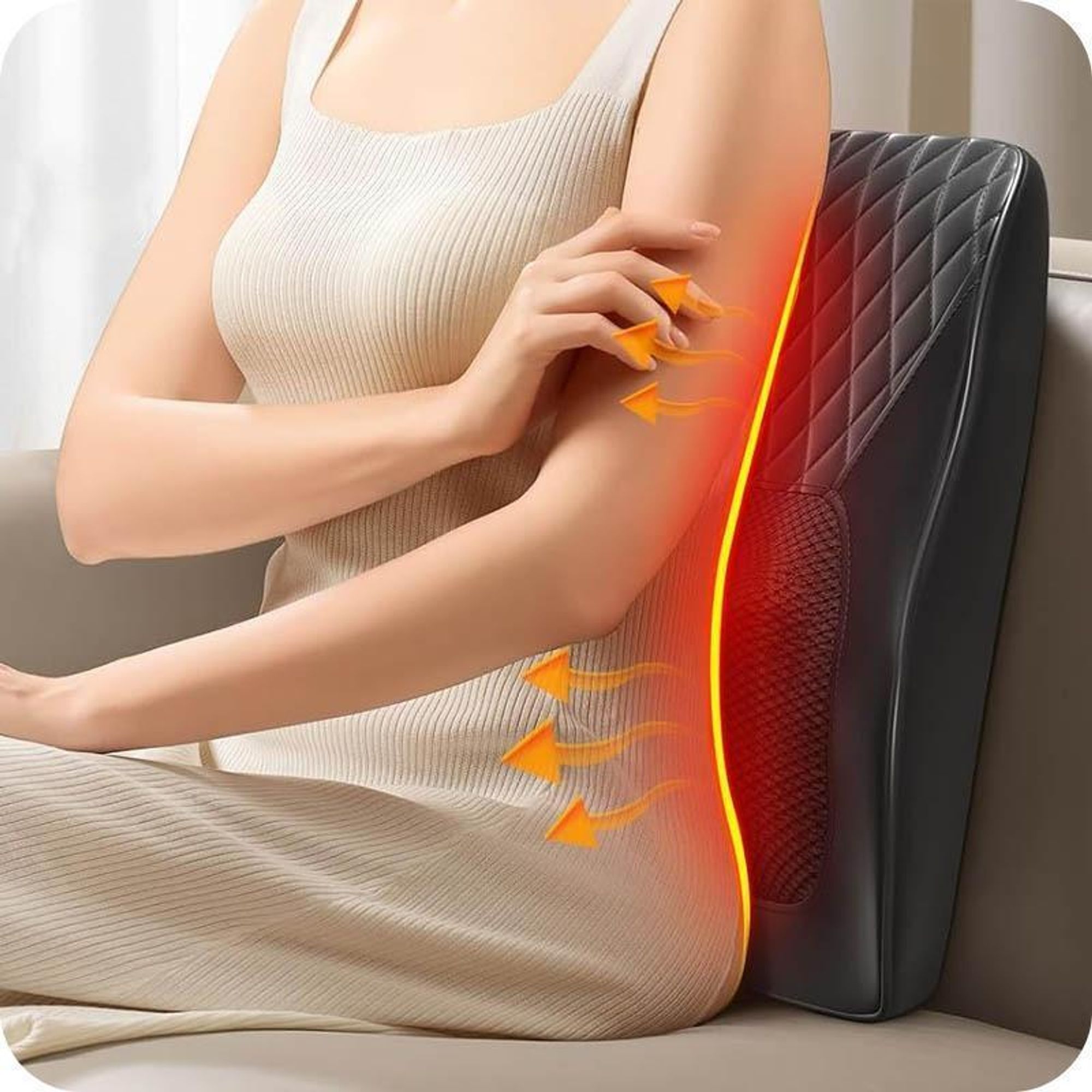 REVENTO® Relax Massagekissen 4 Massageköpfe Nacken Rücken Schultern Wärmefunktion Fernbedienung Schwarz