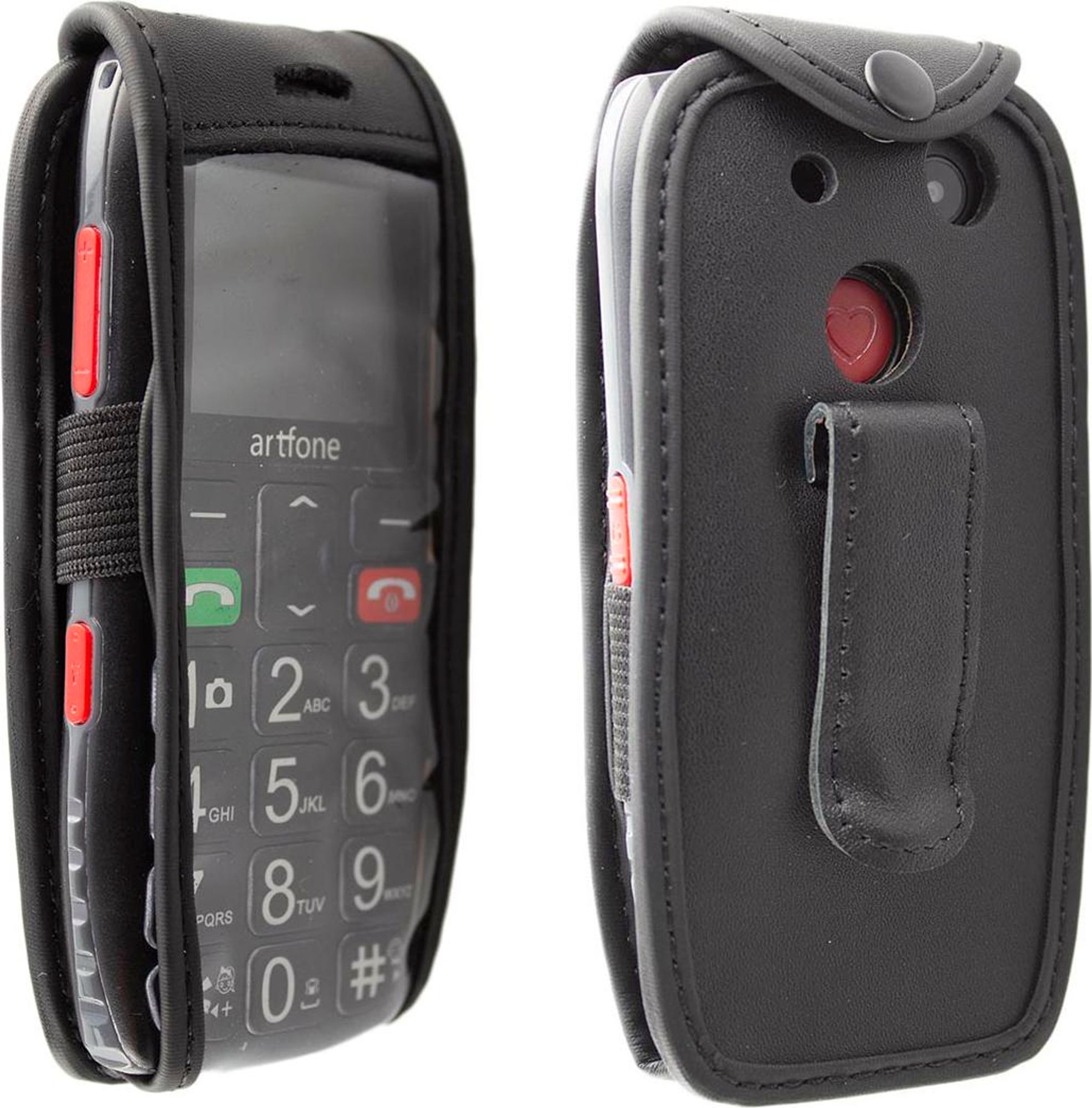 caseroxx Ledertasche mit Gürtelclip kompatibel mit Artfone 4G Seniorenhandy C1 / C1+ aus Echtleder, Tasche mit Gürtelclip und Sichtfenster  Bild 4