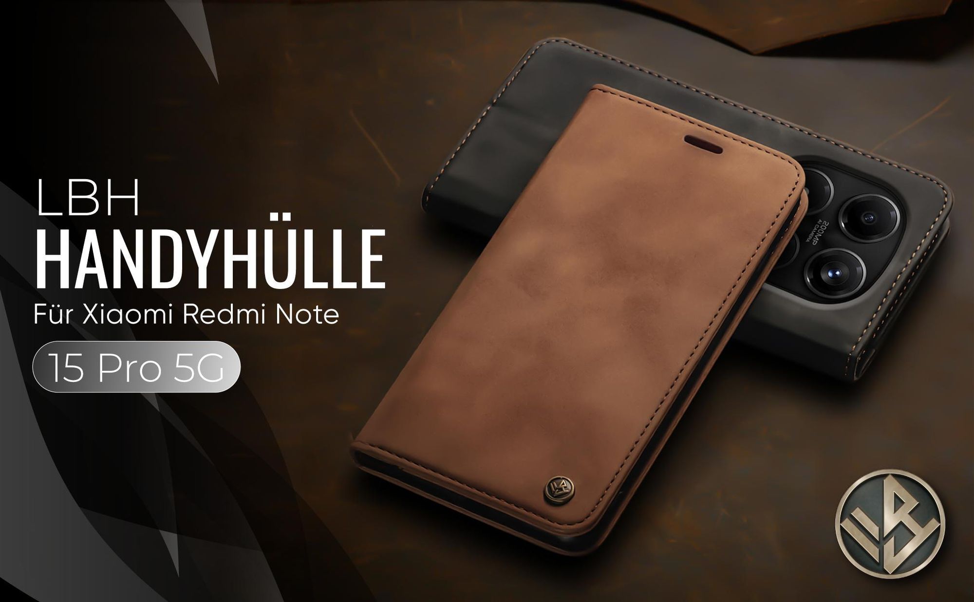 Hochwertige Klapphülle für Xiaomi Redmi Note 15 Pro 5G im klassischen Design