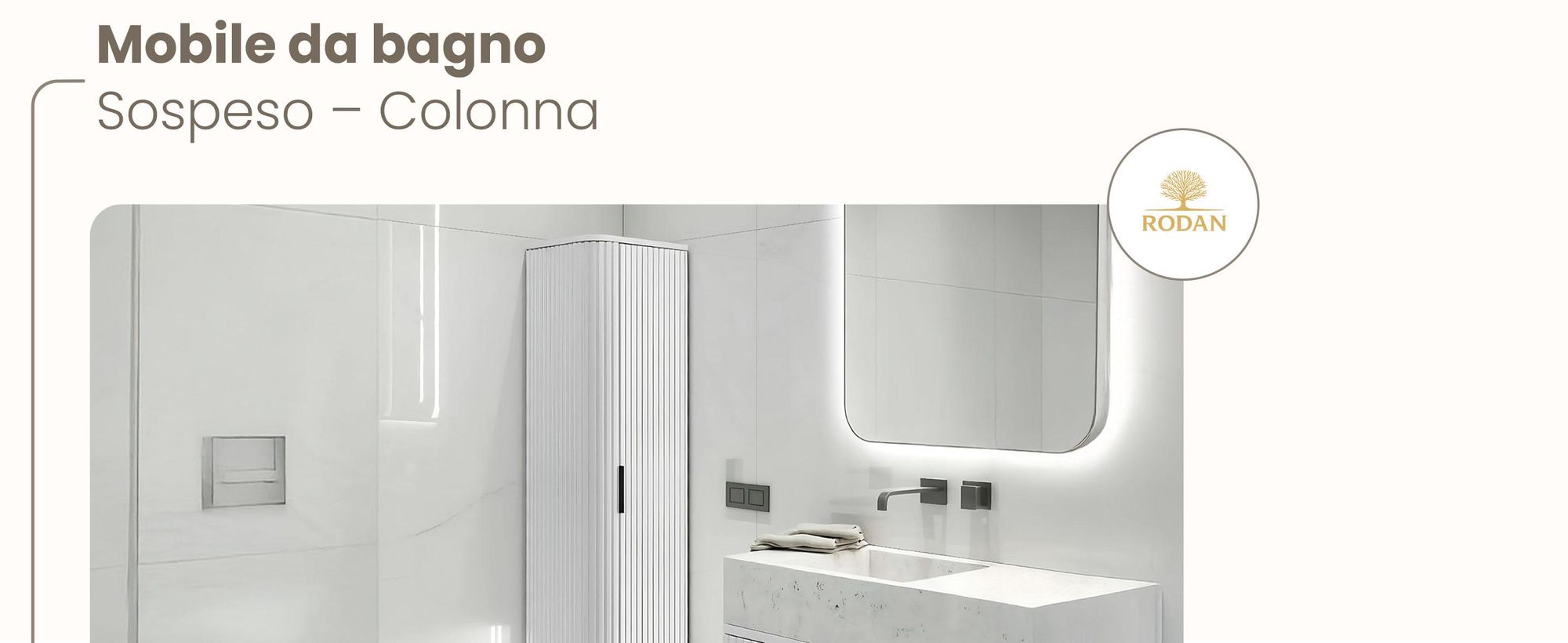 Mobile alto per il bagno - 139 CM - Bianco opaco - MDF