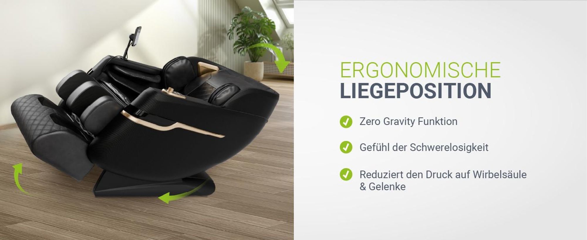 Juskys Massagesessel Naxos, elektronisch, Bluetooth & Heizung – Schwarz