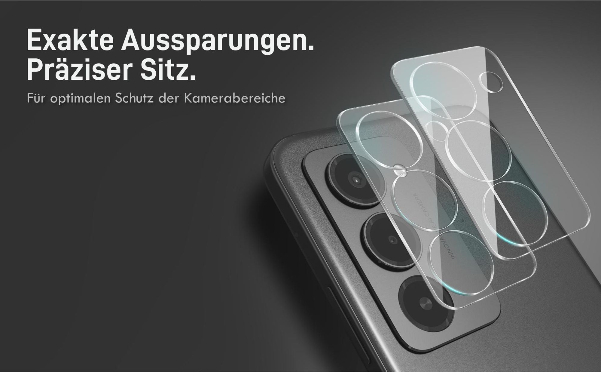 Viererpack Kamera und Displaygläser - Resistent gegen Fingerabdrücke