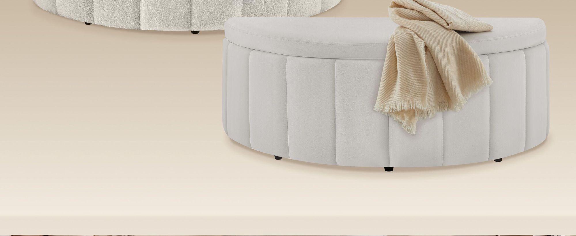 tectake® Polsterbank Moon kein Aufbau, 108 x 48 x 38,5 cm