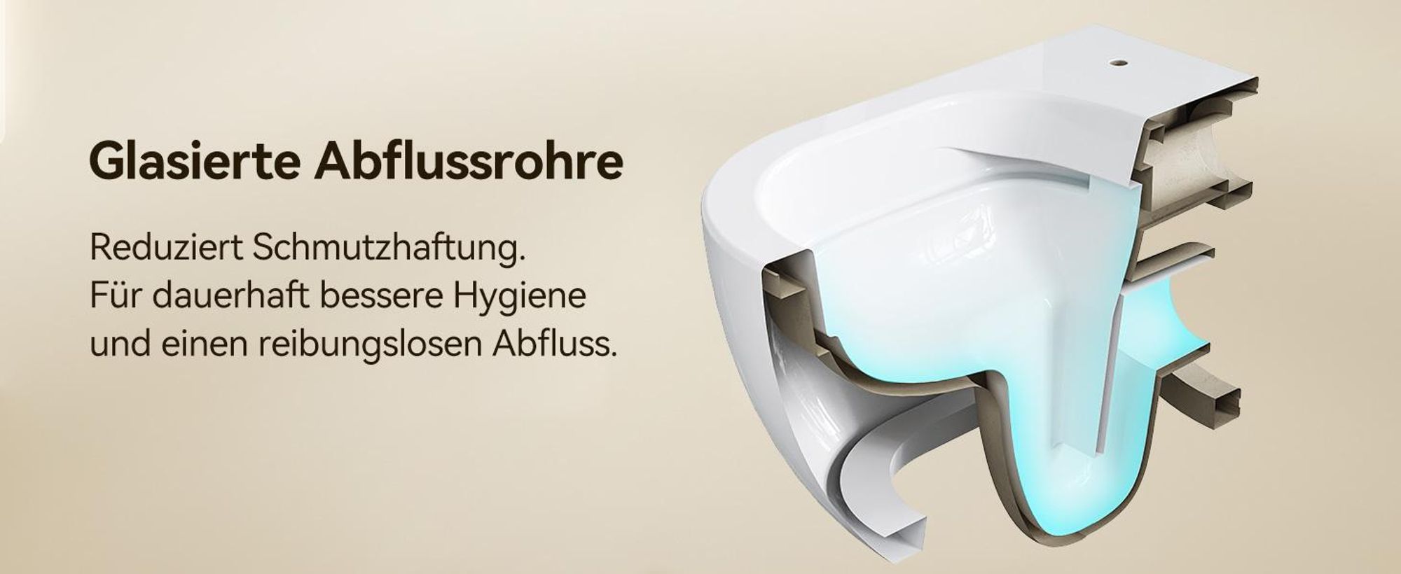 HOROW Hänge Toilette Spülrandloses WC - Zweiloch-Superspin-Spülung Toilettenschüssel inkl. Softclose Toilettendeckel - 525 x 358 x 360 mm