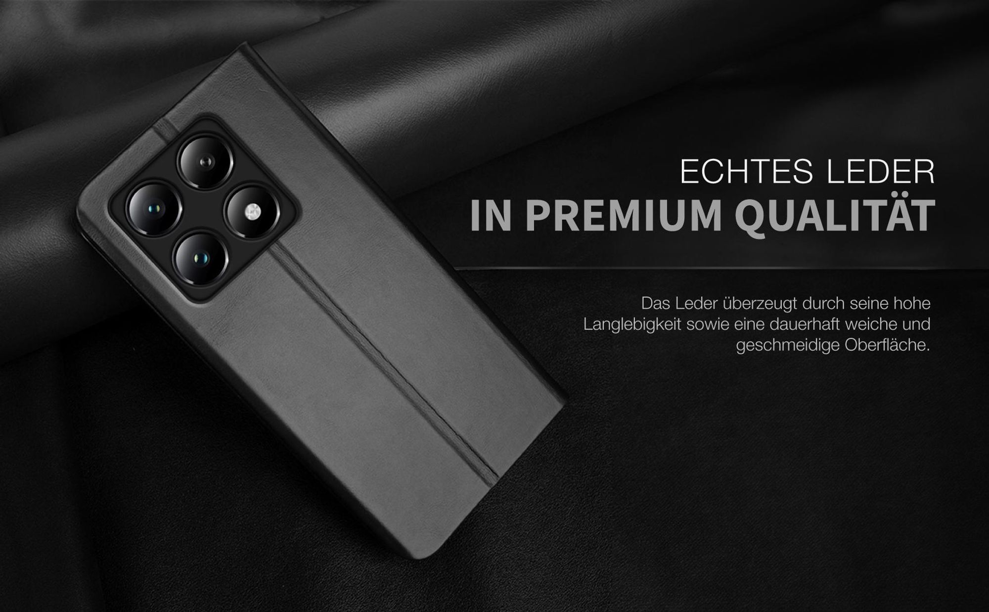 Lederhülle für das Xiaomi 14T Pro mit Kameraschutz