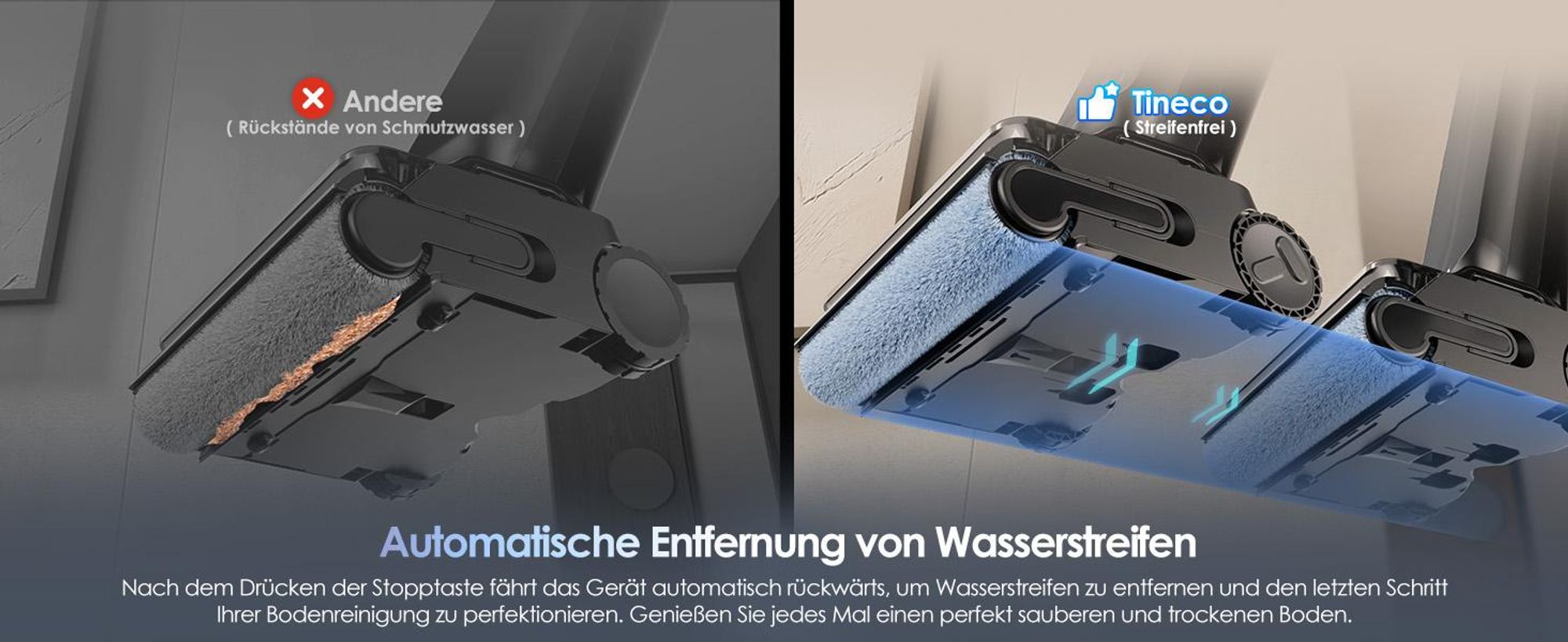 Tineco Floor One S9 Artist Steam Pro, Standstaubsauger, Beutellos, Schwarz, Silber, 0,88 l, 0,75 l, Rechteckig