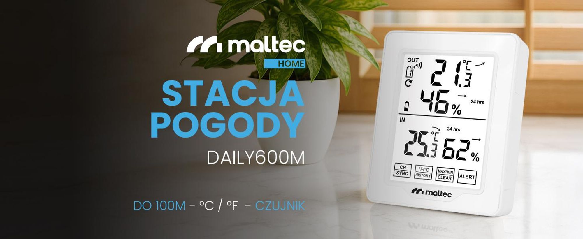 Bezprzewodowa stacja pogodowa z czujnikiem zewnętrznym
