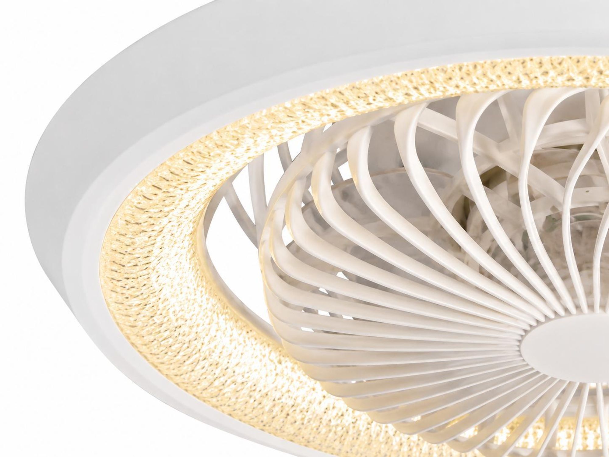 Φ49cm Deckenventilator mit Beleuchtung Fernbedienung APP 38W Lampe mit Ventilator Stufenlos Dimmbar 360° Drehbarer 6 Geschwindigkeiten 3 Lichtfarben