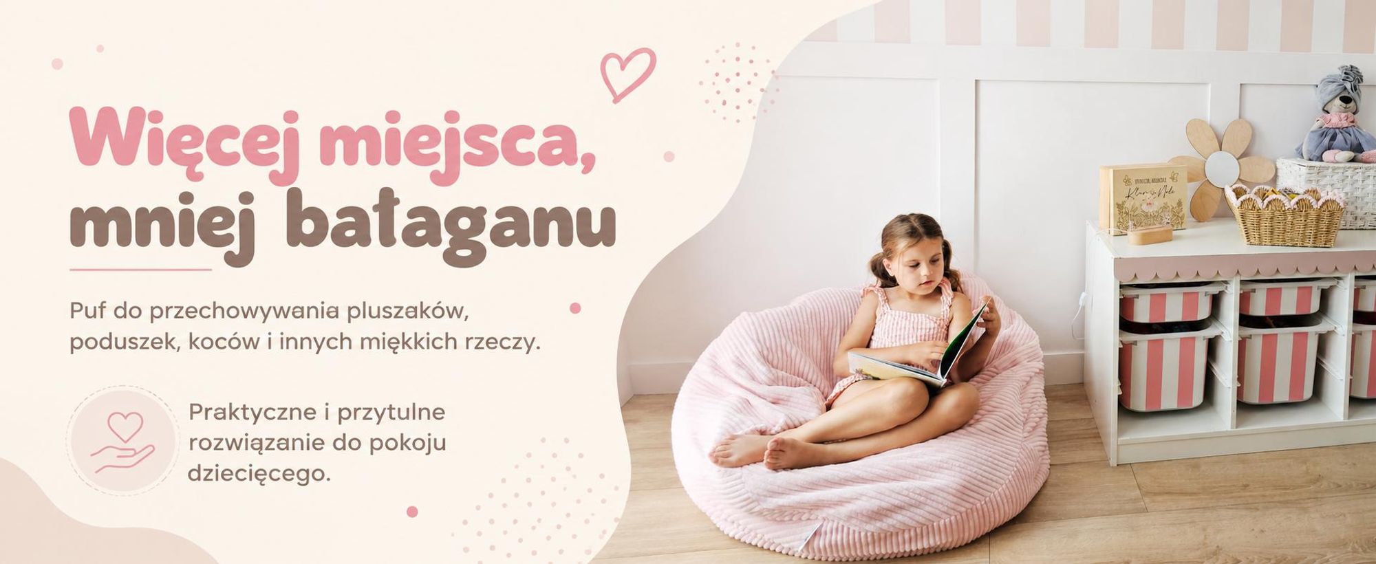Flumi Pufa dziecięca worek na zabawki pluszaki do siedzenia, bez wypełnienia