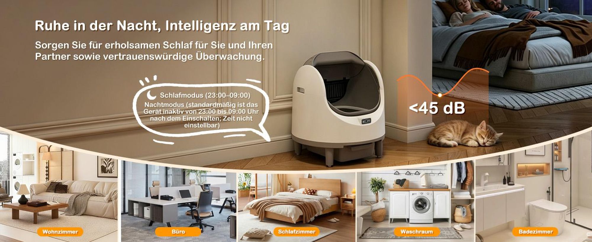 Puluomis Selbstreinigende Katzentoilette 80L XXL, offenes Katzenklo mit App-Steuerung, 12 Sensoren, 8L Abfallbehälter, leise, für Katzen bis 15kg