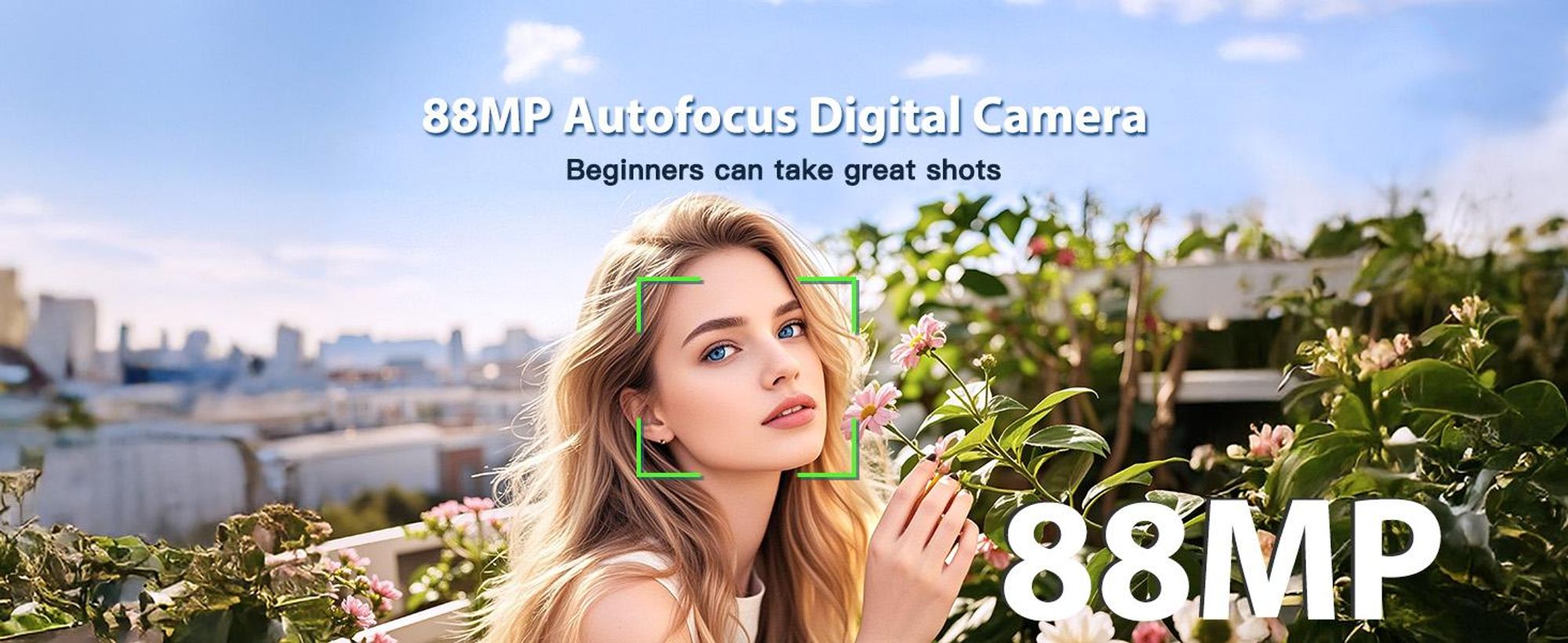 8K Digitalkamera für Fotografie AutofokusWLAN 88 MPVlogging-Kamera mit zwei Objektiven 16-fachem Digitalzoom und Touchscreen Reisekamera