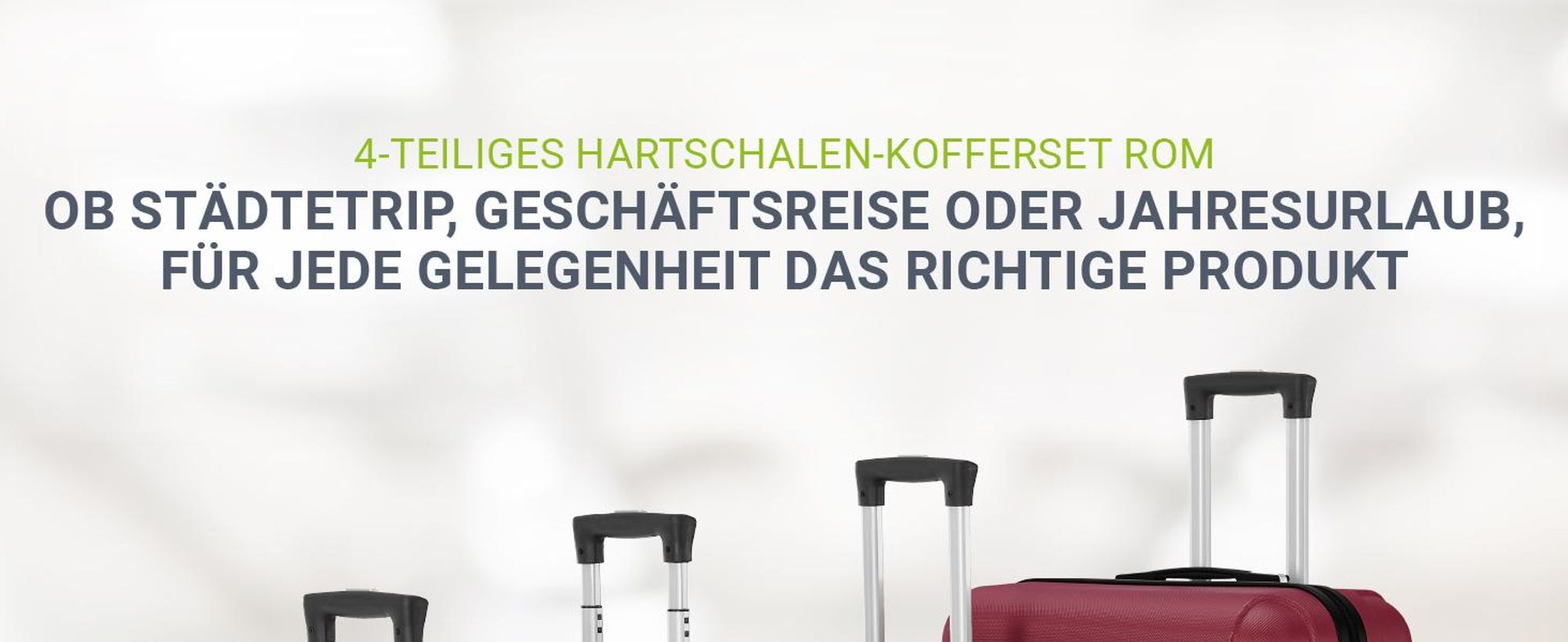 Juskys Hartschale Kofferset Reisekoffer 3 teilig - Zahlenschloss, geräuscharme 360° Rollen groß, Teleskopgriff, leicht - Koffer in Rot
