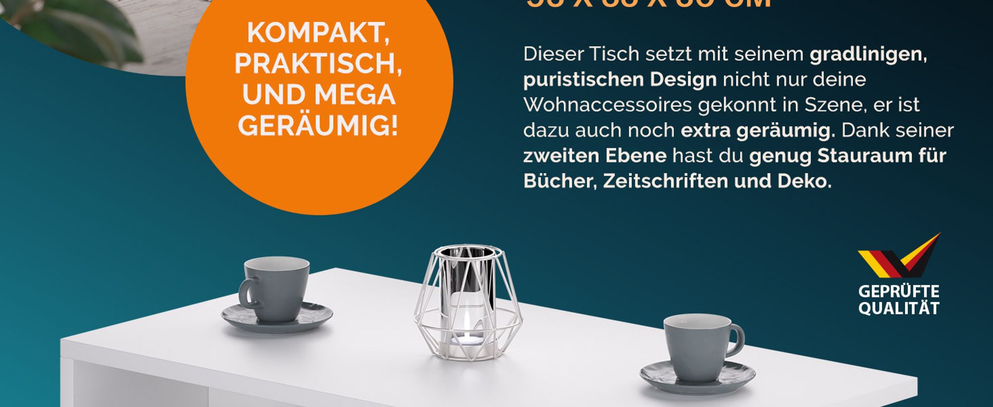 CASARIA® Couchtisch Holz Weiß mit Stauraum 95x55x50cm Wohnzimmertisch Modern Kratzfest 50kg Belastbar Beistelltisch Couch Sofa Tisch Wohnzimmer Möbel