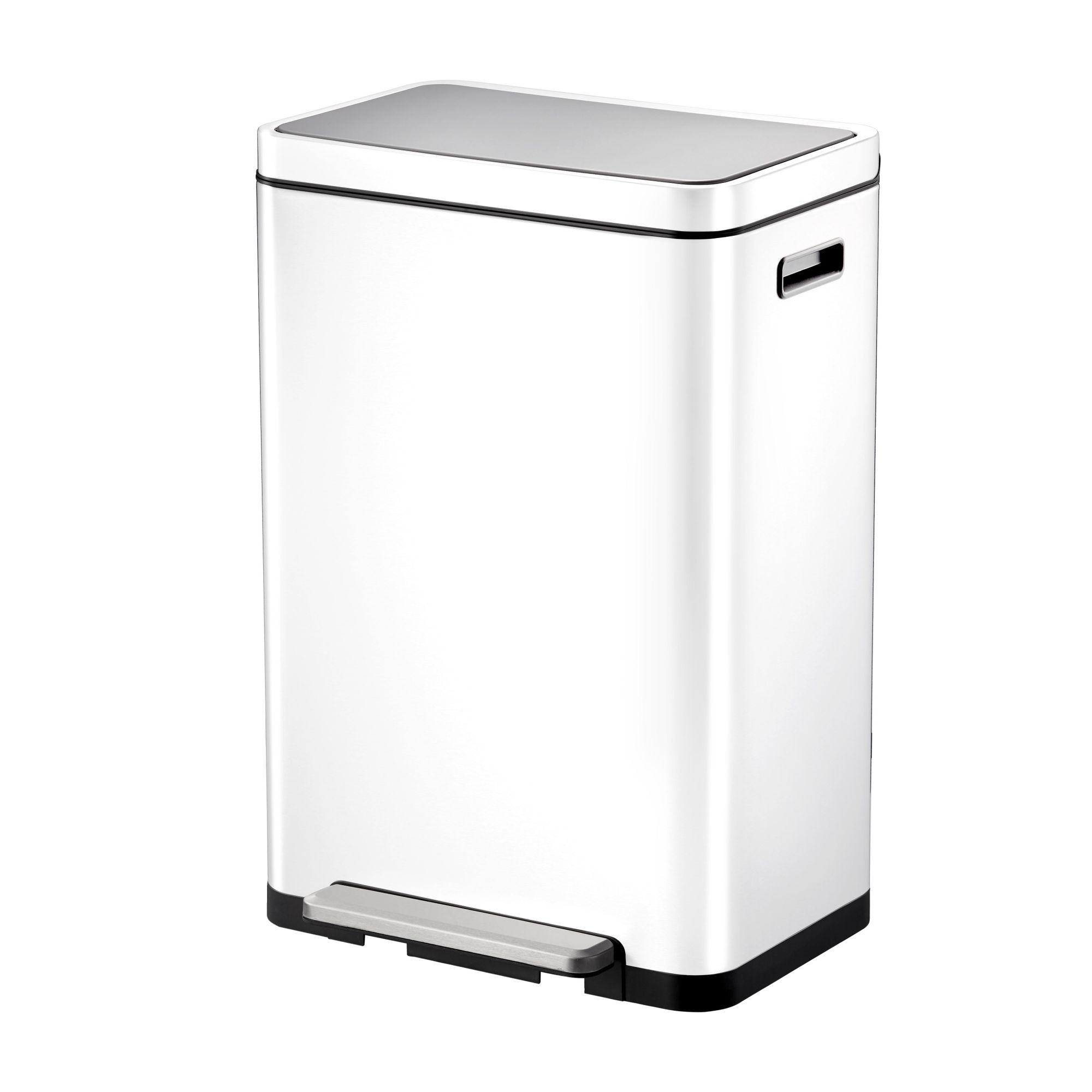 EKO - X-Cube Recycling Treteimer 20+20 litri - Acciaio Acciaio inox Polipropilene - Weiß, Matt Edelstahl