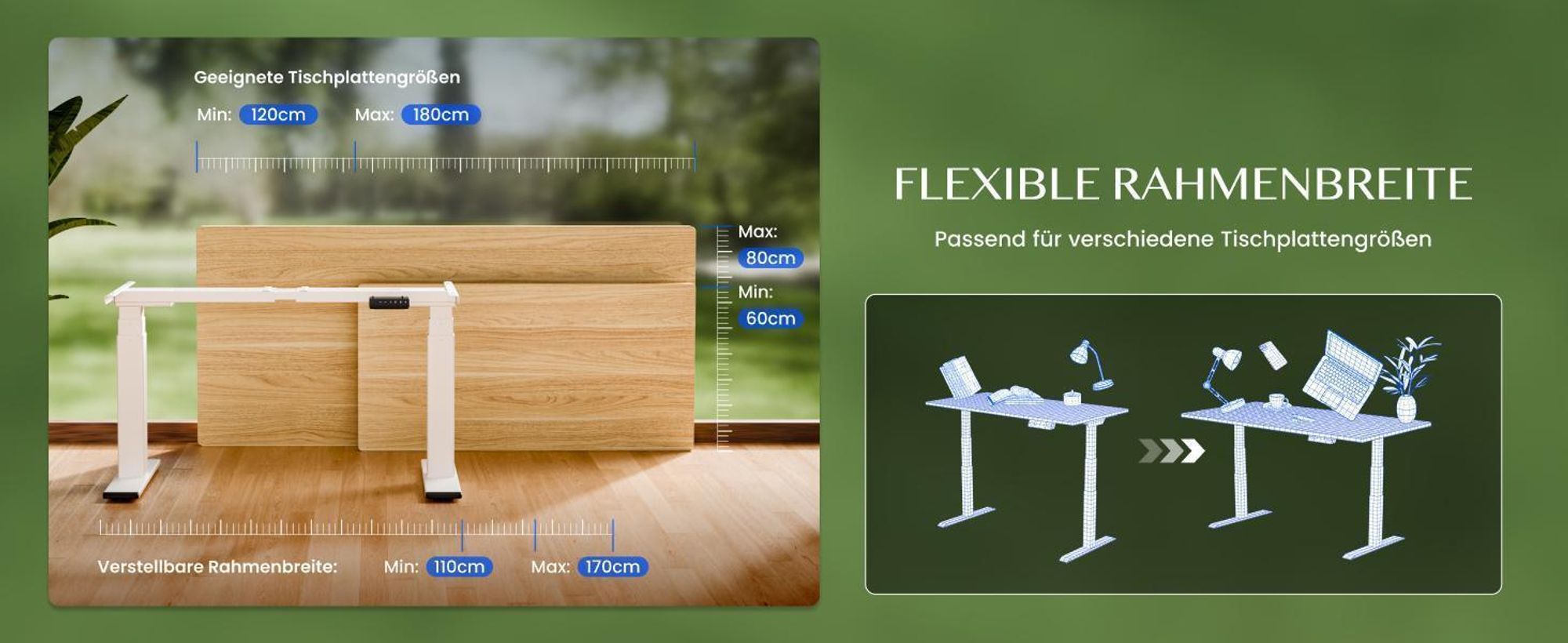 FLEXISPOT E200 Höhenverstellbarer Schreibtisch 180x80cm 200KG TRAGKRAFT, 25MM EINTEILIGE TISCHPLATTE, 2 Motoren, USB-Anschluss, Weiß