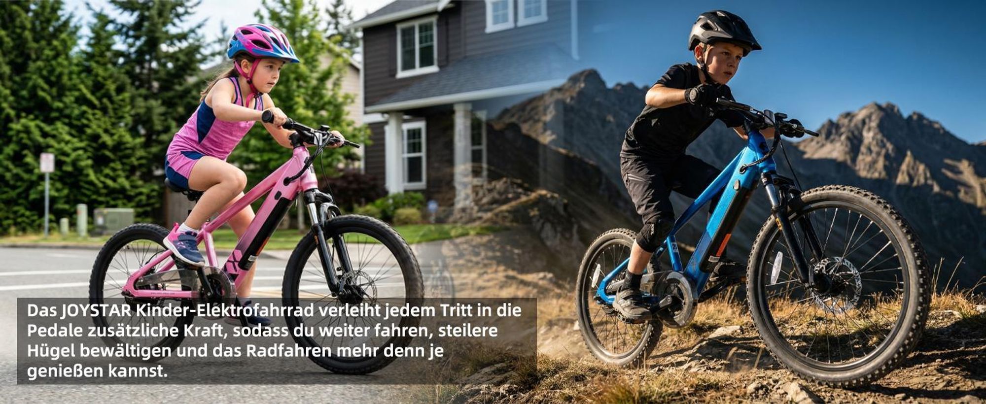 JOYSTAR 24‑Zoll Elektro‑Mountainbike für Jugendliche, 24V 5.2Ah Akku, 25 km/h, Federgabel, verstellbarer Sattel, Scheibenbremse