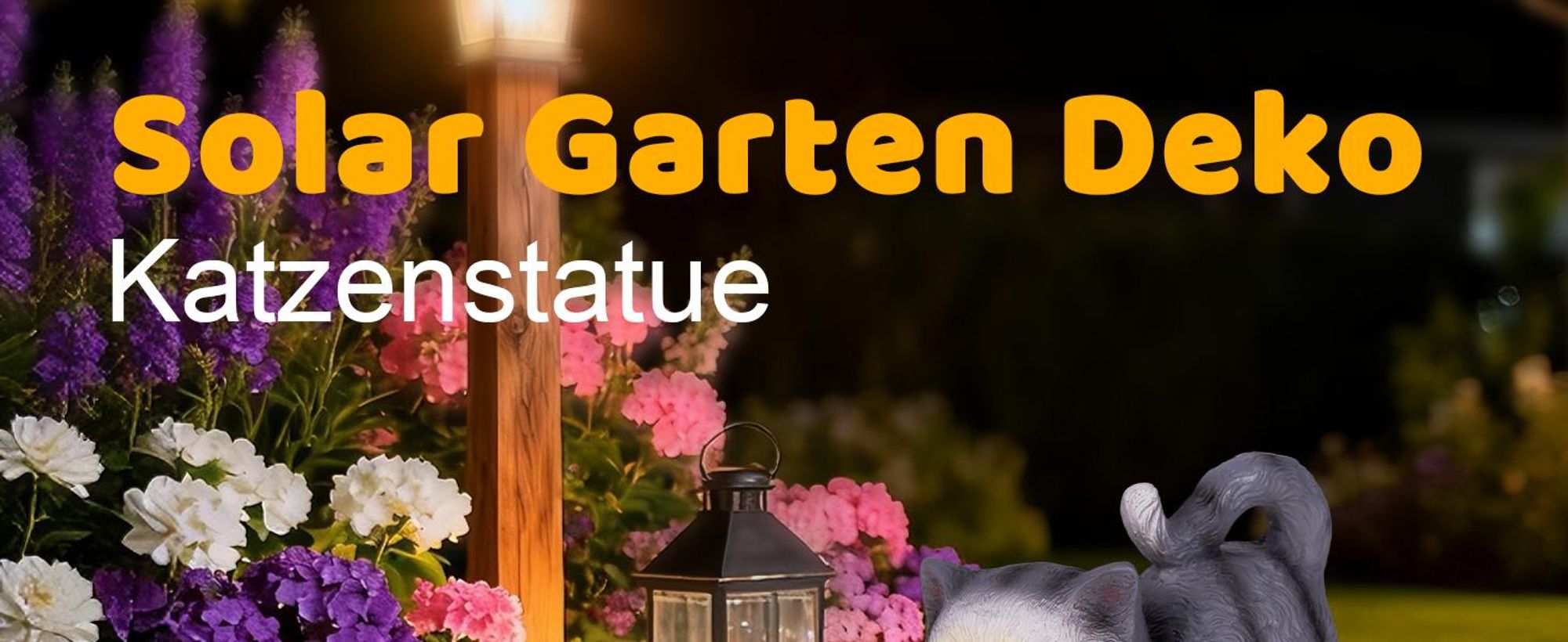 Solarlampe, LED Solarleuchte, Gartenlampe, Katze Gartendeko, Gartendekoration, Wasserdicht, Warmweiß, für Außen, Hinterhöfe, Gärten, Rasen