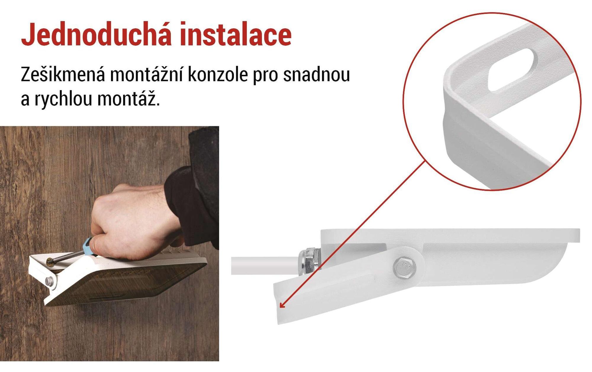 EMOS LED hliníkový reflektor GLARO 30W, IP65 vodotěsný pro venkovní prostory, 3000lm, neutrální bílá 4000K, 20cm gumový kabel, bílý, ZS2234W